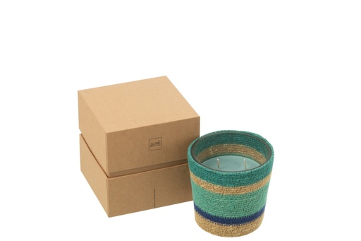 [50517] Scented Candle Basket Wax Azure