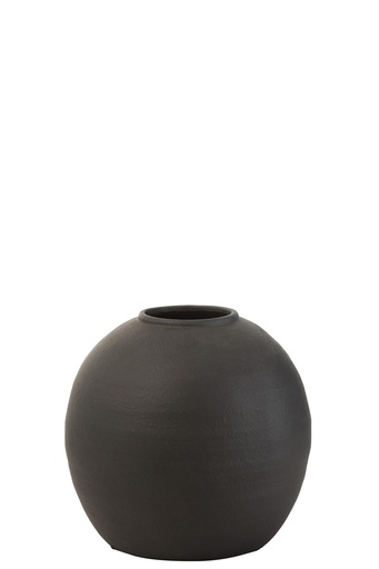 Vase rond en ciment noir