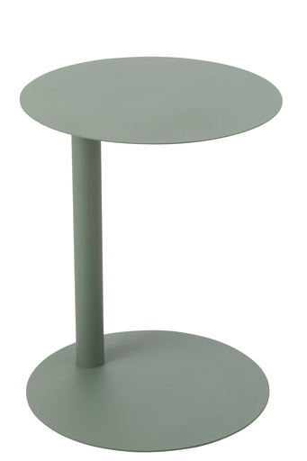 [51340] Side Table Round Metal Green