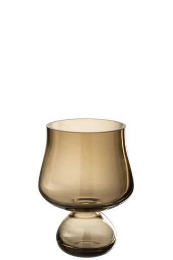 [58031] Vase Gobelet Bas Verre Gris