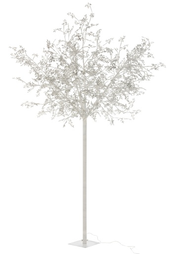 [6639] Feuilles d'arbre Gli+Led Métal Argent