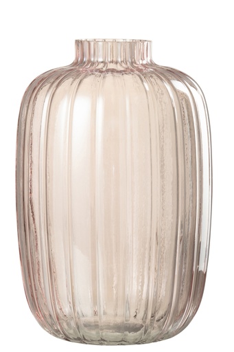 [30368] Vase Lines Verre Rose Grand