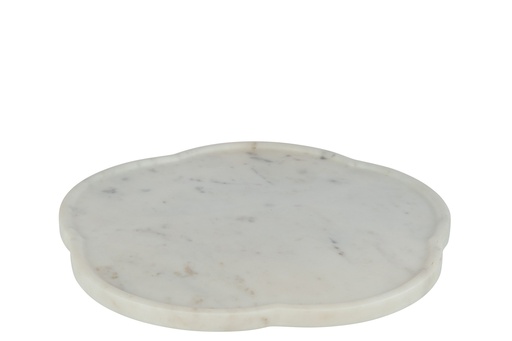 [43912] Tray Flower Rotating Marble White