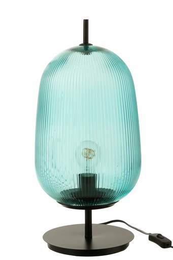 [31636] Lampe de table Oasis en verre bleu