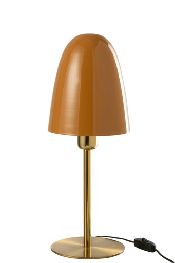 [33176] Lampe de table en métal ocre/doré