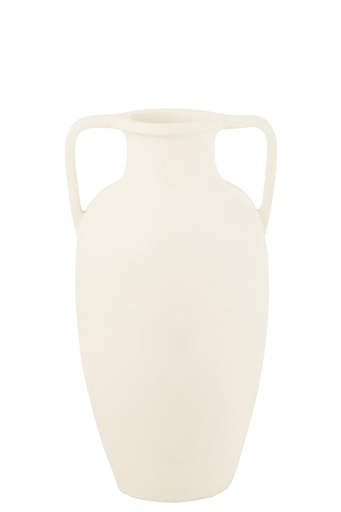 [39503] Vase 2 Arms Terracotta White