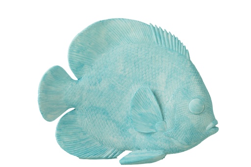 Fish Flat Polyresin Azure L