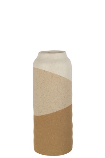 [43214] Vase Cylinder Ceramic Beige/Light Brown