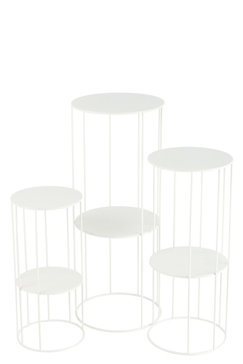 [46259] Set Of 3 Flower Stands Metal