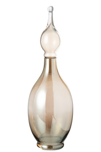 [48084] Vase + Bouchon Fiole Deco Jo Glass
