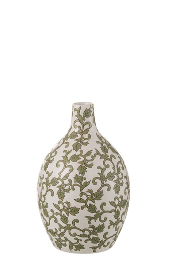 [48380] Vase Yezi Round Porcelain Green/White