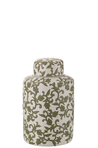 [48384] Jar Decorative Yezi Porcelain Green/White