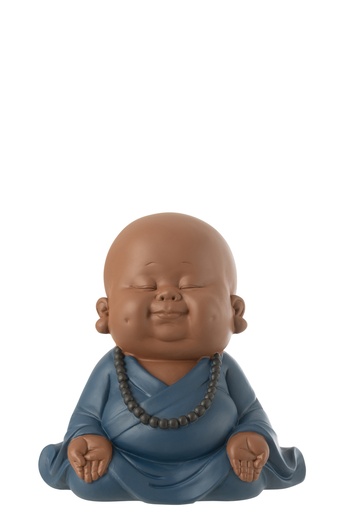 [50656] Moine Zen Résine Bleu Petit