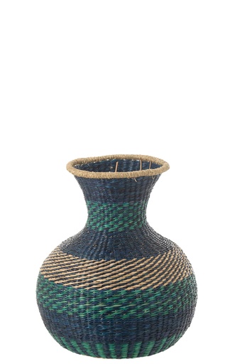 [51862] Vase Louisa Stripes Seagrass Dark