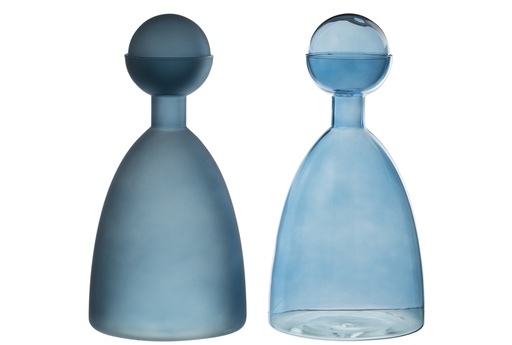 [53444] Vase Bouteille + Bouchon Verre Étroit Brillant/Mat