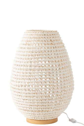 [53757] Table Lamp Braided Metal White