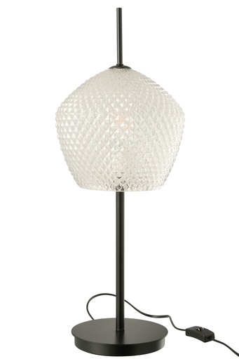 [53925] Lampe de table en verre blanc