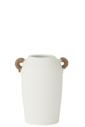 [54668] Vase Ibiza 2 Anses Argile/Roseau