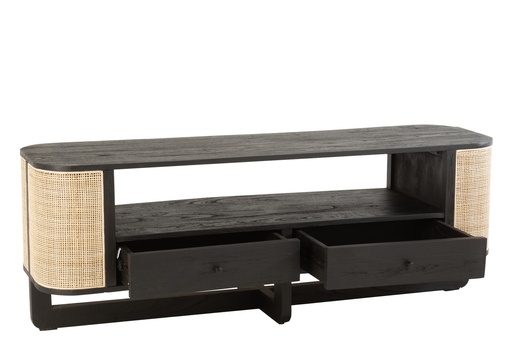 [20623] Tv Furniture Molly Exotic Wood/Rattan