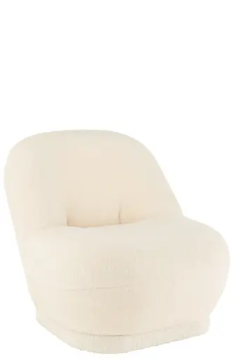 [38657] Tabouret Teddy Bouclé Blanc